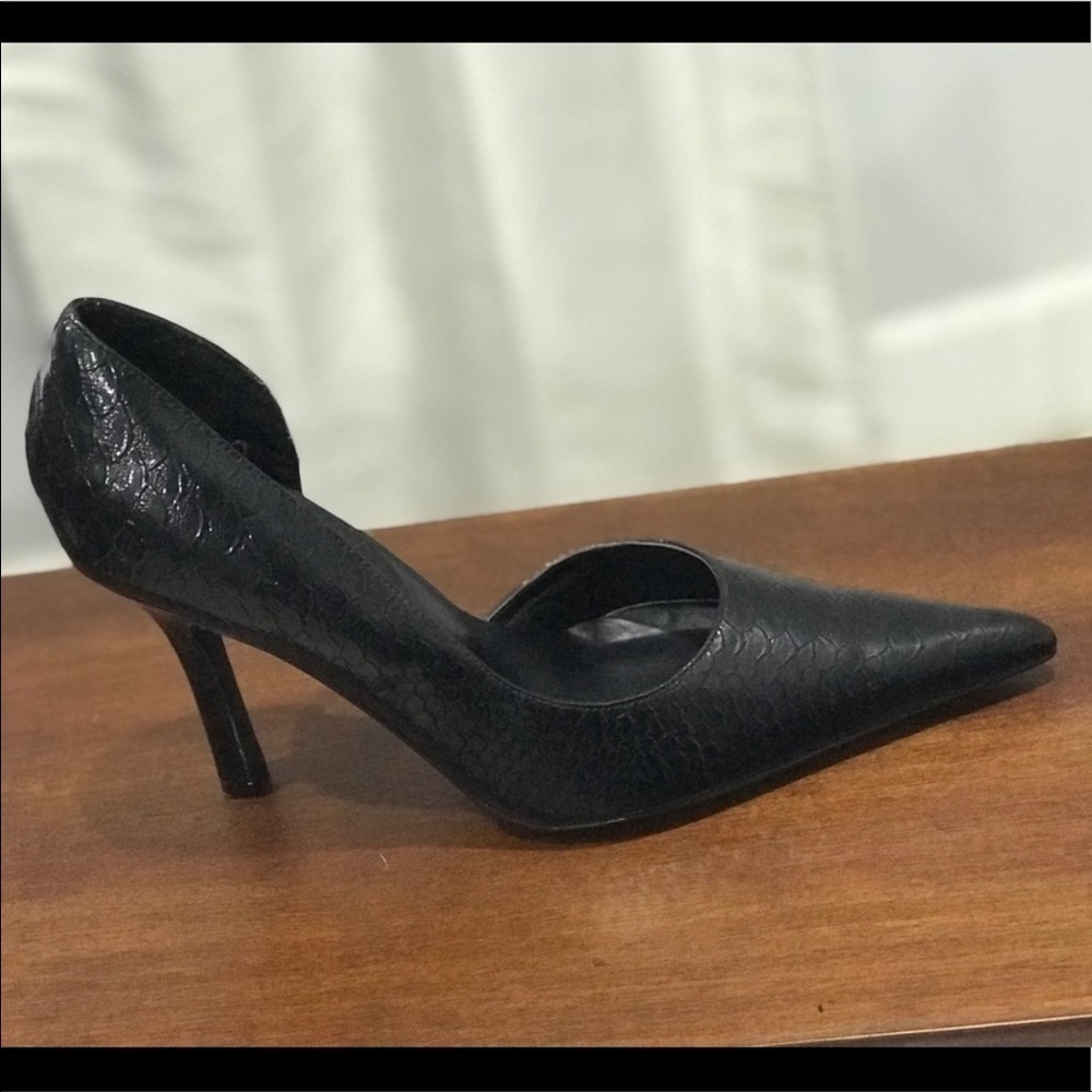 Diba black faux leather heels shoes size 9B